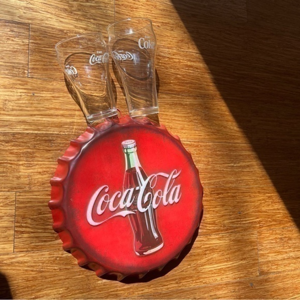Coca-Cola sign & two Glasses